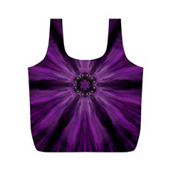 Pattern Purple Symmetry Dark Full Print Recycle Bag (m)