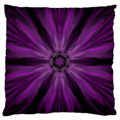 Pattern Purple Symmetry Dark Large Premium Plush Fleece Cushion Case (one Side)