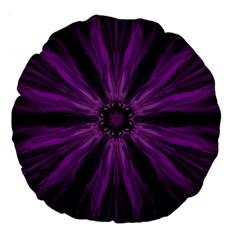 Pattern Purple Symmetry Dark Large 18  Premium Flano Round Cushions by Jancukart