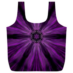 Pattern Purple Symmetry Dark Full Print Recycle Bag (xxl)