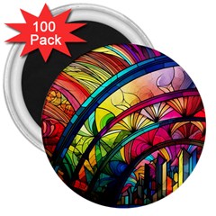 Stained Glass Window 3  Magnets (100 Pack)