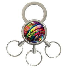 Stained Glass Window 3-ring Key Chain by Jancukart