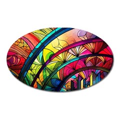 Stained Glass Window Oval Magnet