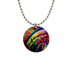 Stained Glass Window 1  Button Necklace