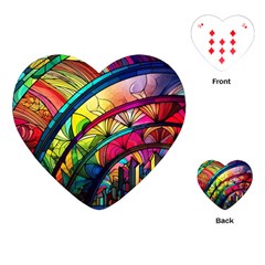 Stained Glass Window Playing Cards Single Design (heart)