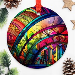 Stained Glass Window Round Ornament (two Sides)