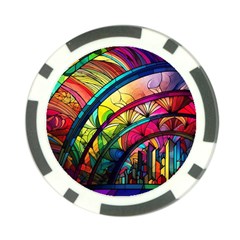 Stained Glass Window Poker Chip Card Guard by Jancukart