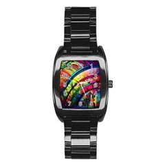 Stained Glass Window Stainless Steel Barrel Watch