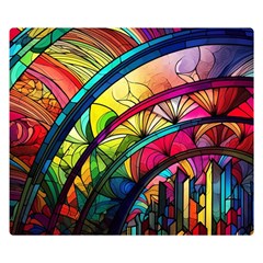 Stained Glass Window Premium Plush Fleece Blanket (small)