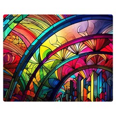 Stained Glass Window Premium Plush Fleece Blanket (medium)