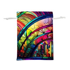 Stained Glass Window Lightweight Drawstring Pouch (l) by Jancukart