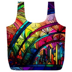 Stained Glass Window Full Print Recycle Bag (xxl) by Jancukart