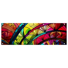 Stained Glass Window Banner And Sign 9  X 3  by Jancukart