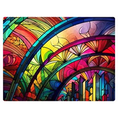 Stained Glass Window One Side Premium Plush Fleece Blanket (extra Small)