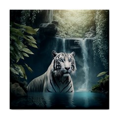 Tiger White Tiger Nature Forest Tile Coaster