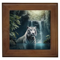 Tiger White Tiger Nature Forest Framed Tile