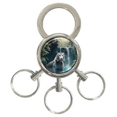 Tiger White Tiger Nature Forest 3-ring Key Chain