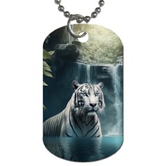 Tiger White Tiger Nature Forest Dog Tag (one Side) by Jancukart