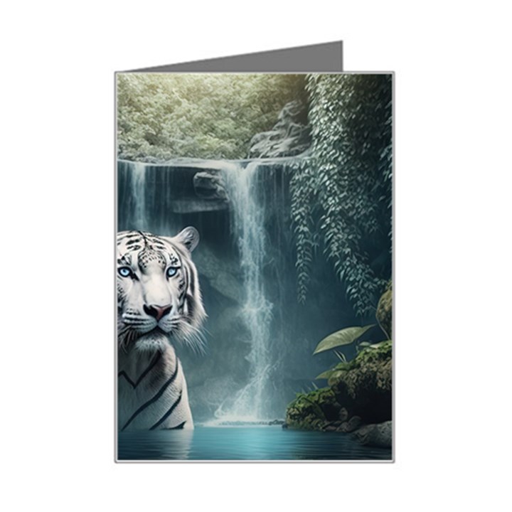 Tiger White Tiger Nature Forest Mini Greeting Card