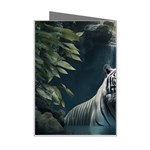 Tiger White Tiger Nature Forest Mini Greeting Card Right