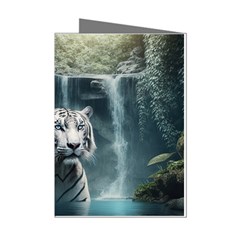 Tiger White Tiger Nature Forest Mini Greeting Cards (pkg Of 8) by Jancukart