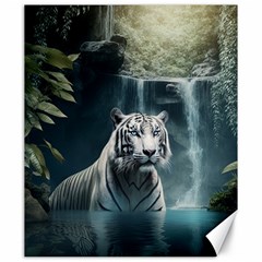 Tiger White Tiger Nature Forest Canvas 20  X 24  by Jancukart