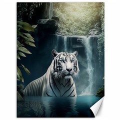 Tiger White Tiger Nature Forest Canvas 36  X 48  by Jancukart