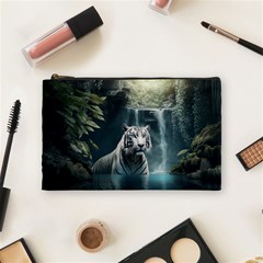 Tiger White Tiger Nature Forest Cosmetic Bag (medium)