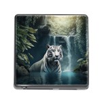 Tiger White Tiger Nature Forest Memory Card Reader (Square 5 Slot) Front