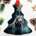 Tiger White Tiger Nature Forest Ornament (Christmas Tree)  Front