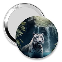 Tiger White Tiger Nature Forest 3  Handbag Mirrors