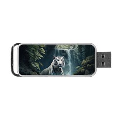 Tiger White Tiger Nature Forest Portable Usb Flash (one Side)