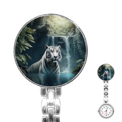 Tiger White Tiger Nature Forest Stainless Steel Nurses Watch