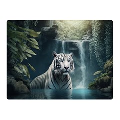 Tiger White Tiger Nature Forest Premium Plush Fleece Blanket (mini) by Jancukart