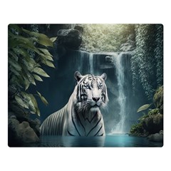 Tiger White Tiger Nature Forest Premium Plush Fleece Blanket (large) by Jancukart