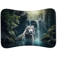 Tiger White Tiger Nature Forest Velour Seat Head Rest Cushion