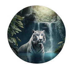 Tiger White Tiger Nature Forest Mini Round Pill Box