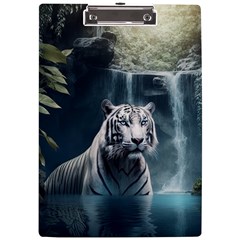 Tiger White Tiger Nature Forest A4 Acrylic Clipboard by Jancukart