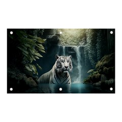 Tiger White Tiger Nature Forest Banner And Sign 5  X 3  by Jancukart