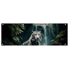 Tiger White Tiger Nature Forest Banner And Sign 9  X 3  by Jancukart