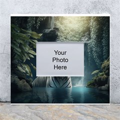 Tiger White Tiger Nature Forest White Wall Photo Frame 5  X 7  by Jancukart