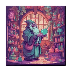 Fantasy Magic Magical Wizard Tile Coaster