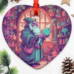 Fantasy Magic Magical Wizard Ornament (heart)