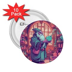 Fantasy Magic Magical Wizard 2 25  Buttons (10 Pack)  by Jancukart