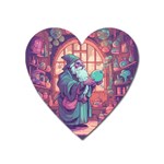 Fantasy Magic Magical Wizard Heart Magnet Front