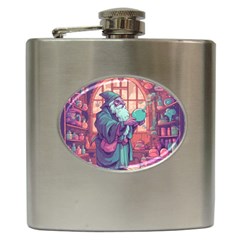 Fantasy Magic Magical Wizard Hip Flask (6 Oz) by Jancukart