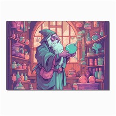 Fantasy Magic Magical Wizard Postcard 4 x 6  (pkg Of 10) by Jancukart