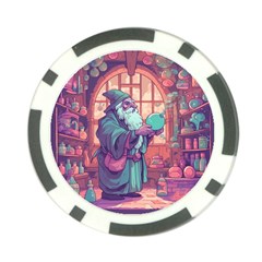 Fantasy Magic Magical Wizard Poker Chip Card Guard by Jancukart