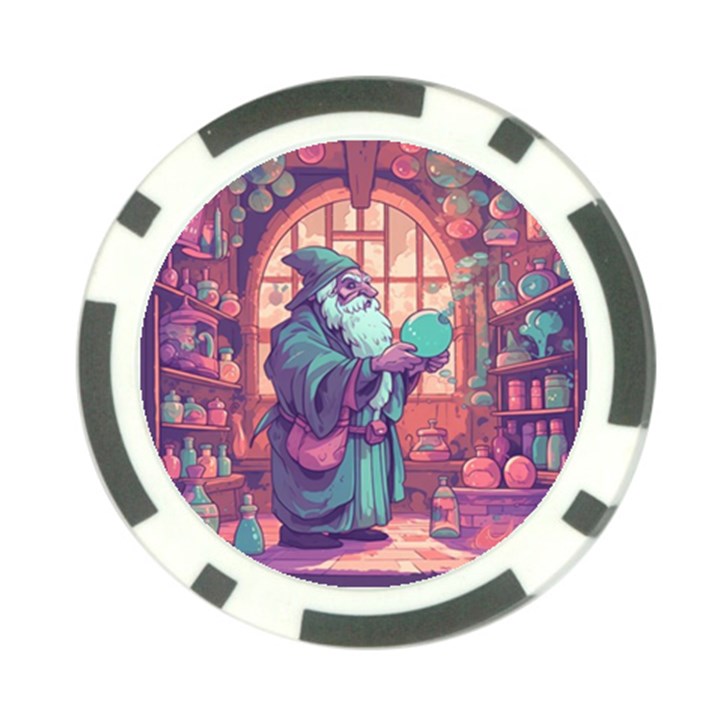 Fantasy Magic Magical Wizard Poker Chip Card Guard