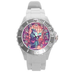 Fantasy Magic Magical Wizard Round Plastic Sport Watch (l)